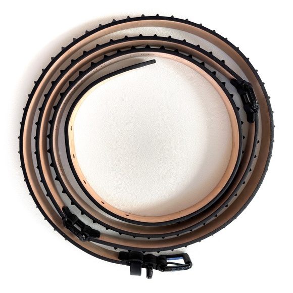 Barbara Bui Black Skinny Spiked Double Wrap Belt Size 90 - Picture 2 of 9